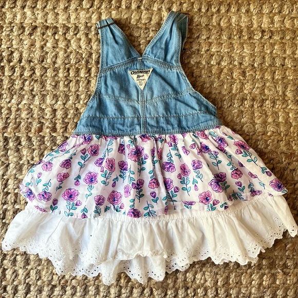 🌸 oshkosh b’gosh denim overall tiered floral dress - Picture 8 of 8